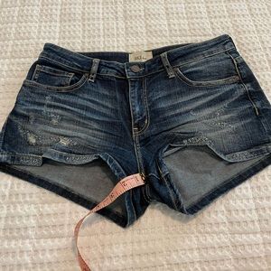 BKE destructed denim shorts